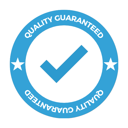 Quality Guaranteed Logo with blue tick